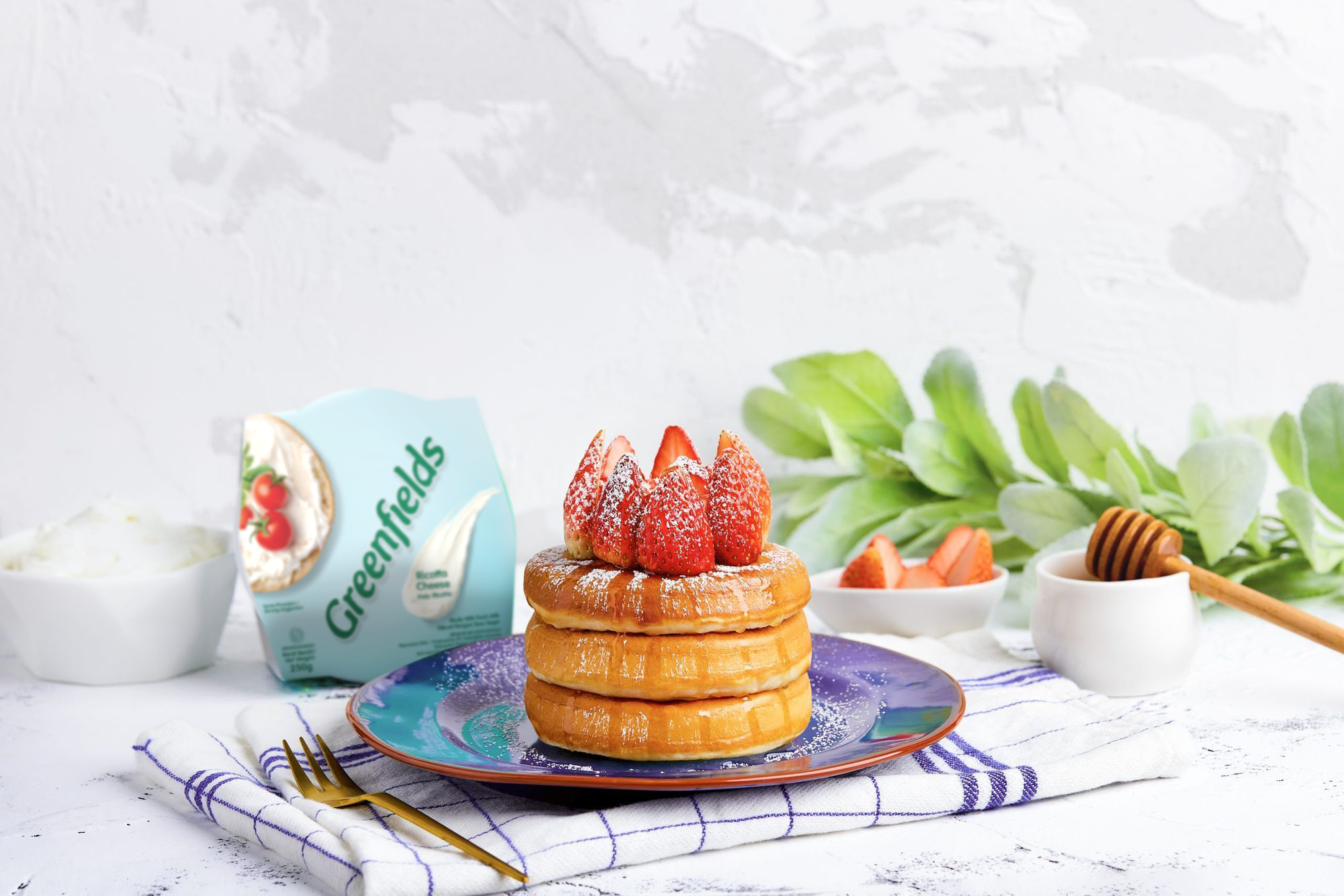 Ricotta Cheese Strawberry Pancake